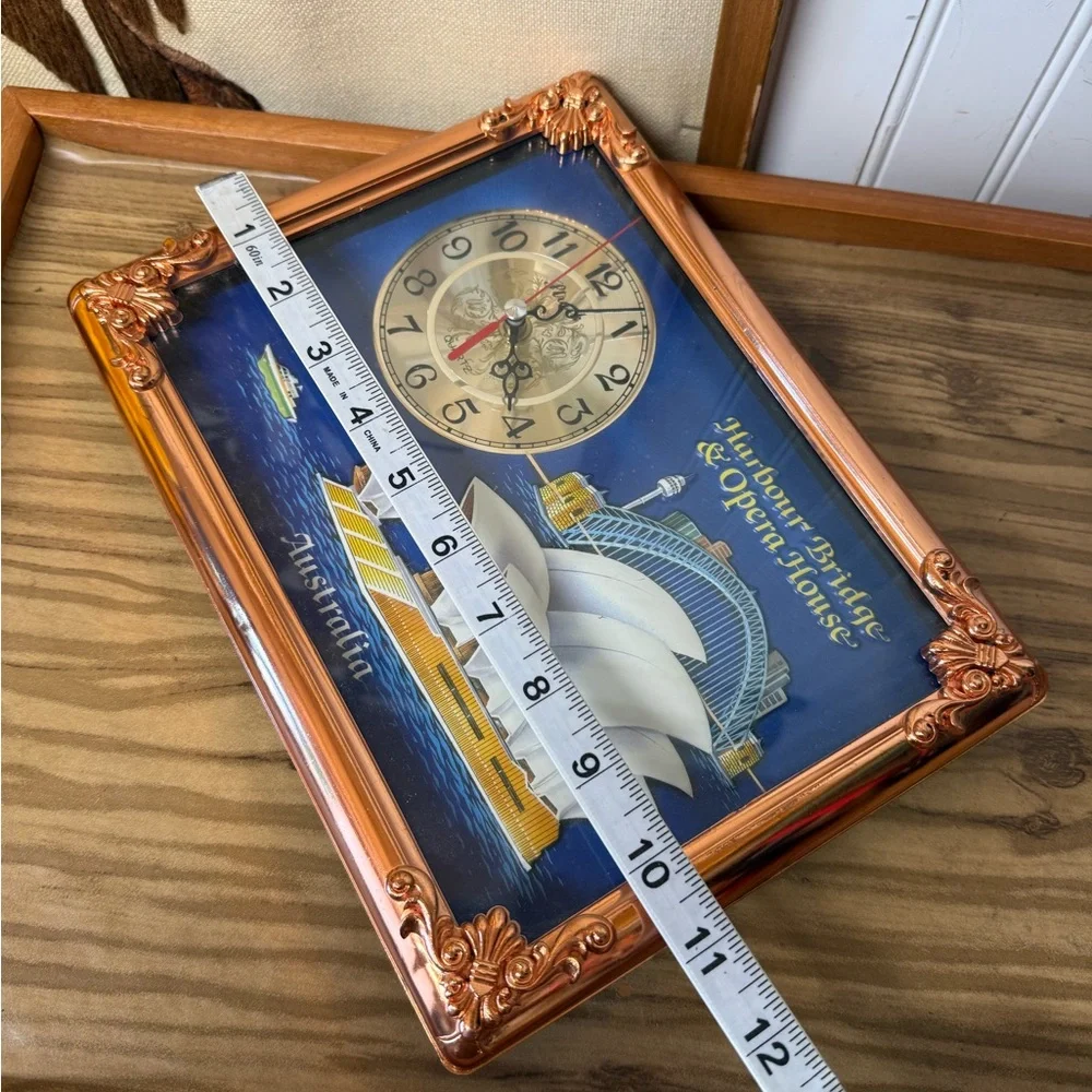 Vintage Australia Wall Clock with Faux Copper Frame